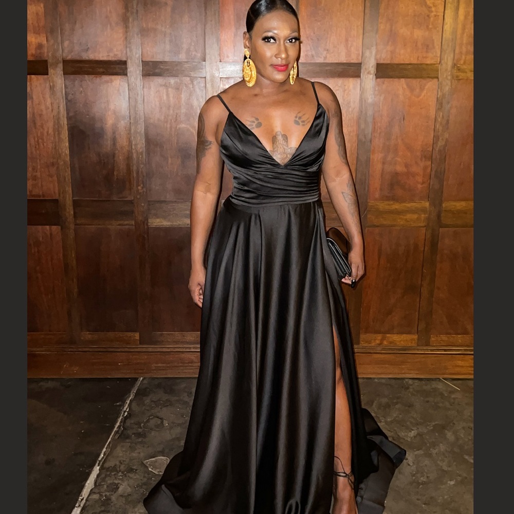 Black Satin Gown
